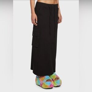 Dolls Kill Delia’s Black Cargo Maxi Skirt